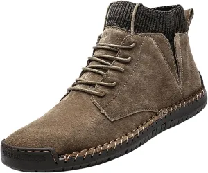 Mens Snow Boots Warm Fur Lined Winter Boots Lace Up Waterproof Non Slip Outdoor Lightweight Ankle Boots Hiking Shoes Work Trekking Boot