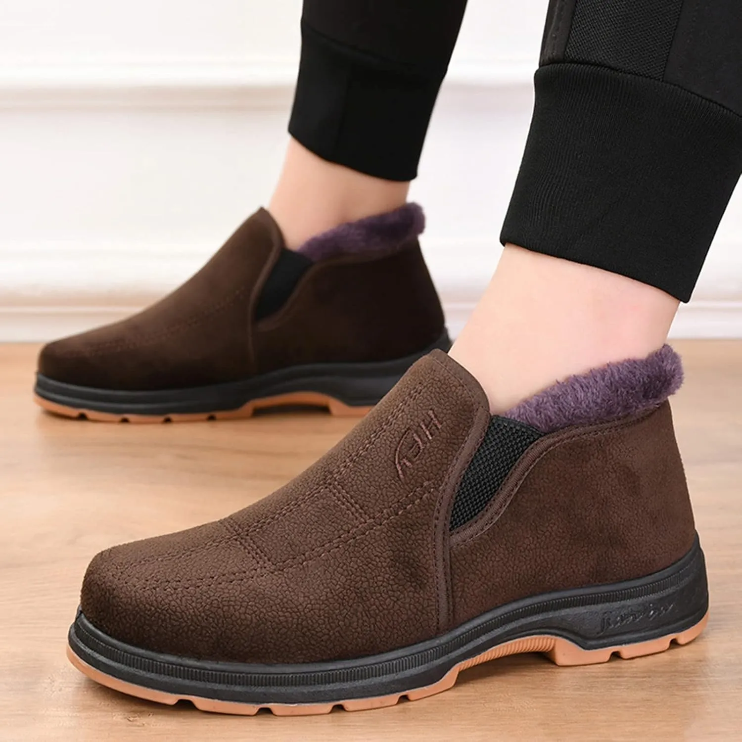 Men's Snow Boots Warm Lined Footwear Waterproof Outdoor Comfort Winter Boots Non-Slip Cold Weather Shoes Hiking Walking Boots
