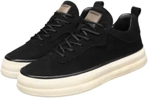 Men's Stylish Plain-Color Low-top Skate Shoes, Comfortable Casual lace-up Sport Shoes, PVC Sole, EVA Insole, Round Toe Design, Suitable for Daily wear, Suitable for All Seasons.