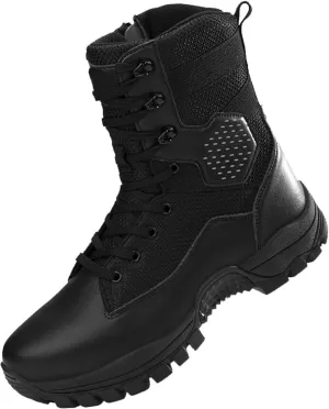 Men's Tactical Boots, Anti Slip Mid Length Combat Boots, Lightweight Waterproof Hiking Boots, Work Durable Boots, Side with Zipper