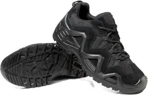 Mens Tactical Boots, Work Boots for Men,Tactical Boot, Military Work Boots, Lightweight, Breathable, Outdoor, Low-Top, Wilderness, Hiking, Mountaineering (Color : Black, Size : 9.5)
