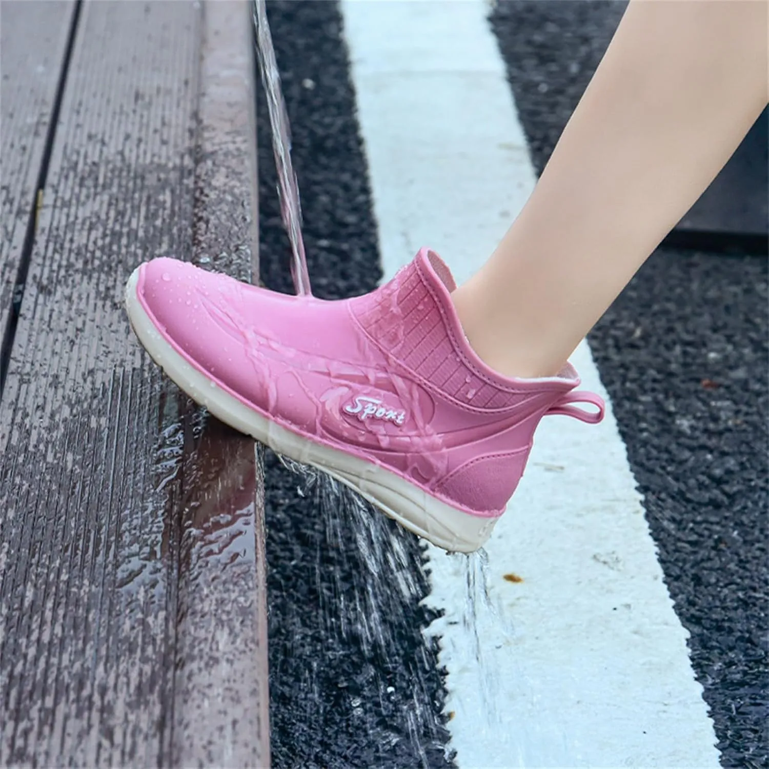 Mens Water Shoes Low Top Rubber Shoes Casual Work Fishing Non Slip Overshoes Rain Boots Work Boots Rubber