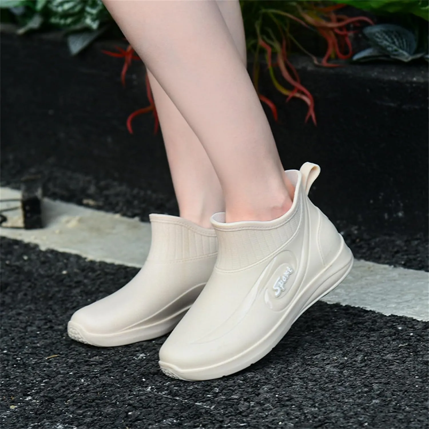 Mens Water Shoes Low Top Rubber Shoes Casual Work Fishing Non Slip Overshoes Rain Boots Work Boots Rubber
