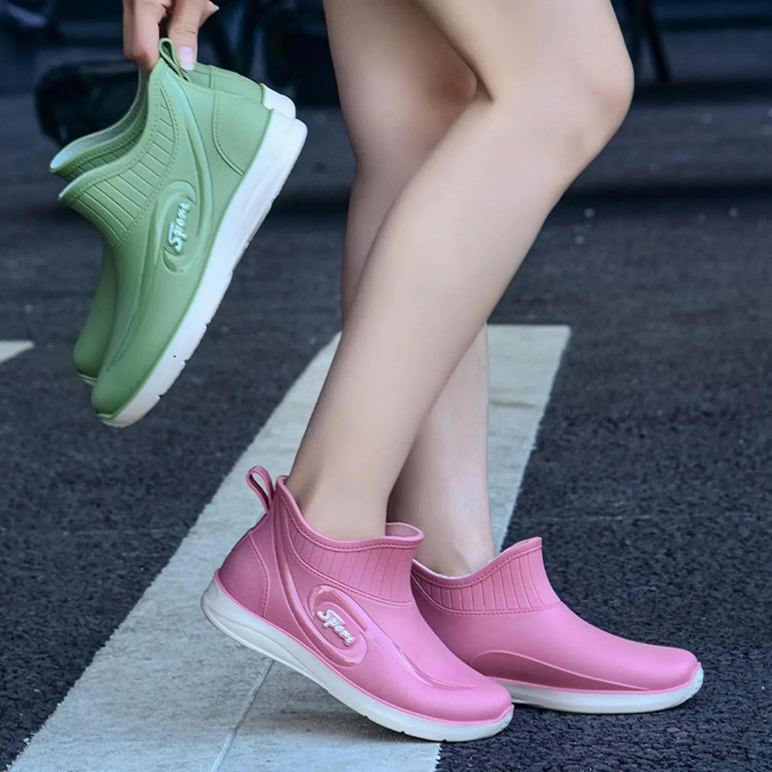 Mens Water Shoes Low Top Rubber Shoes Casual Work Fishing Non Slip Overshoes Rain Boots Work Boots Rubber