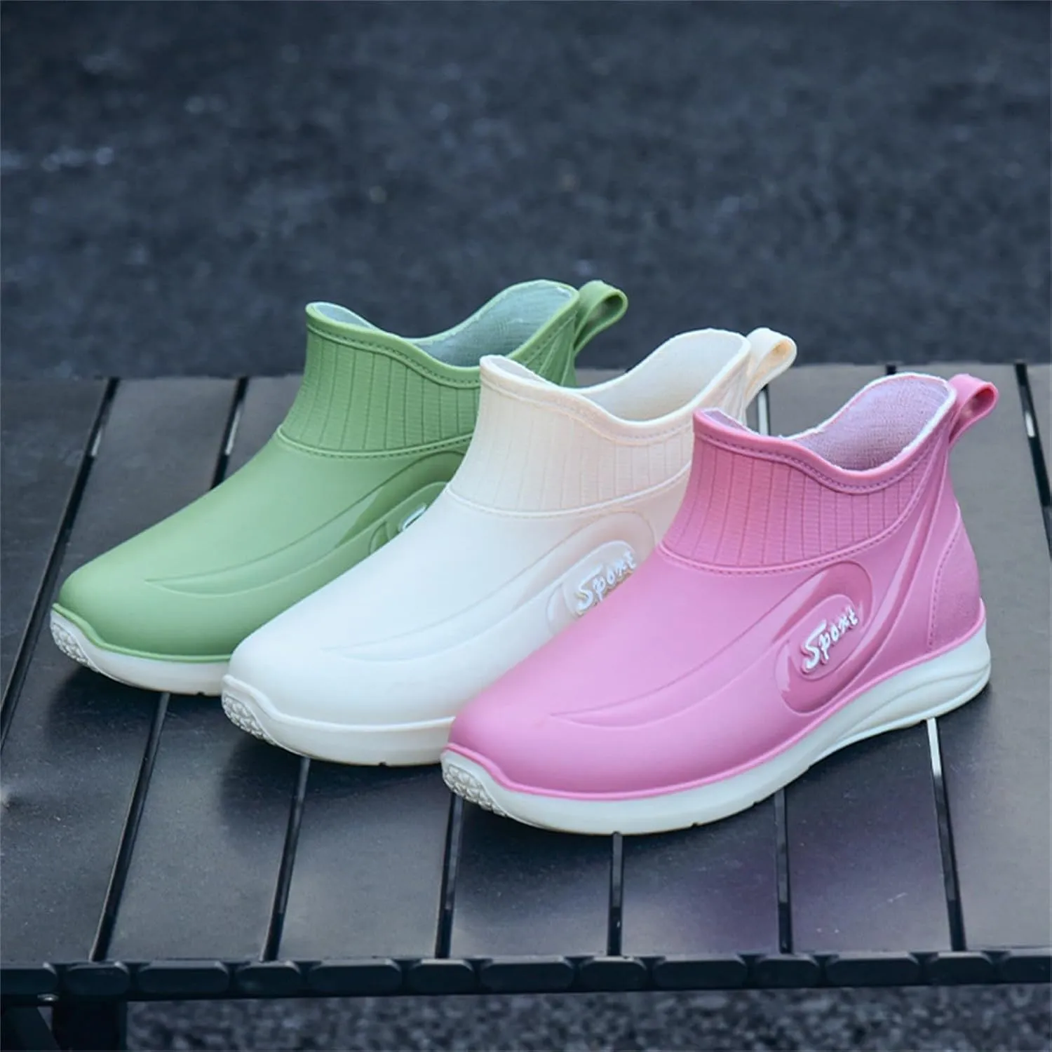 Mens Water Shoes Low Top Rubber Shoes Casual Work Fishing Non Slip Overshoes Rain Boots Work Boots Rubber