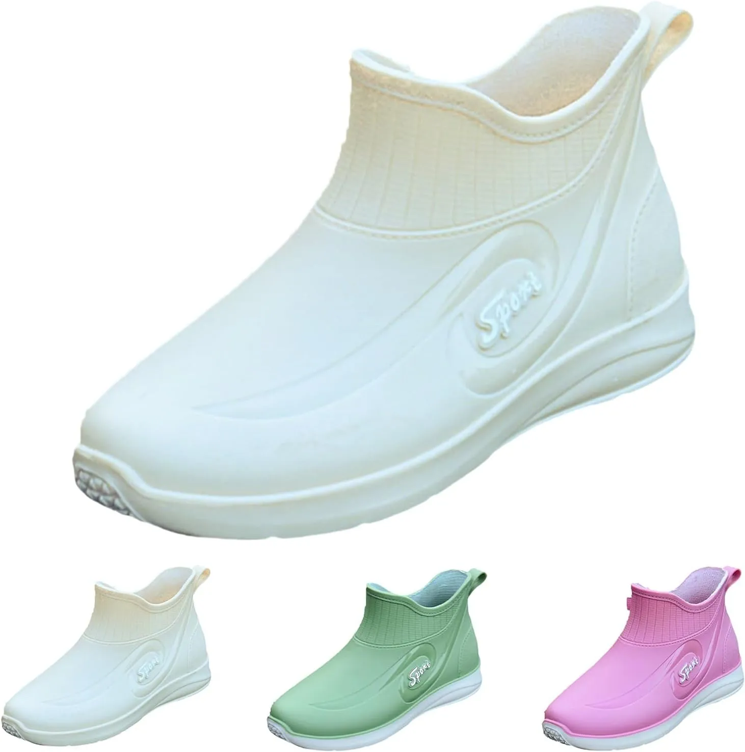 Mens Water Shoes Low Top Rubber Shoes Casual Work Fishing Non Slip Overshoes Rain Boots Work Boots Rubber