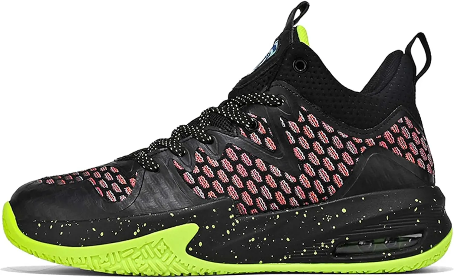 Mens White Mid Top Lace Up Basketball Sneakers Rubber Sole Non Slip Running Shoes Lightweight and Breathable Casual Sneakers Wear Resistant and Durable Fitness Training Shoes Hiking Shoes