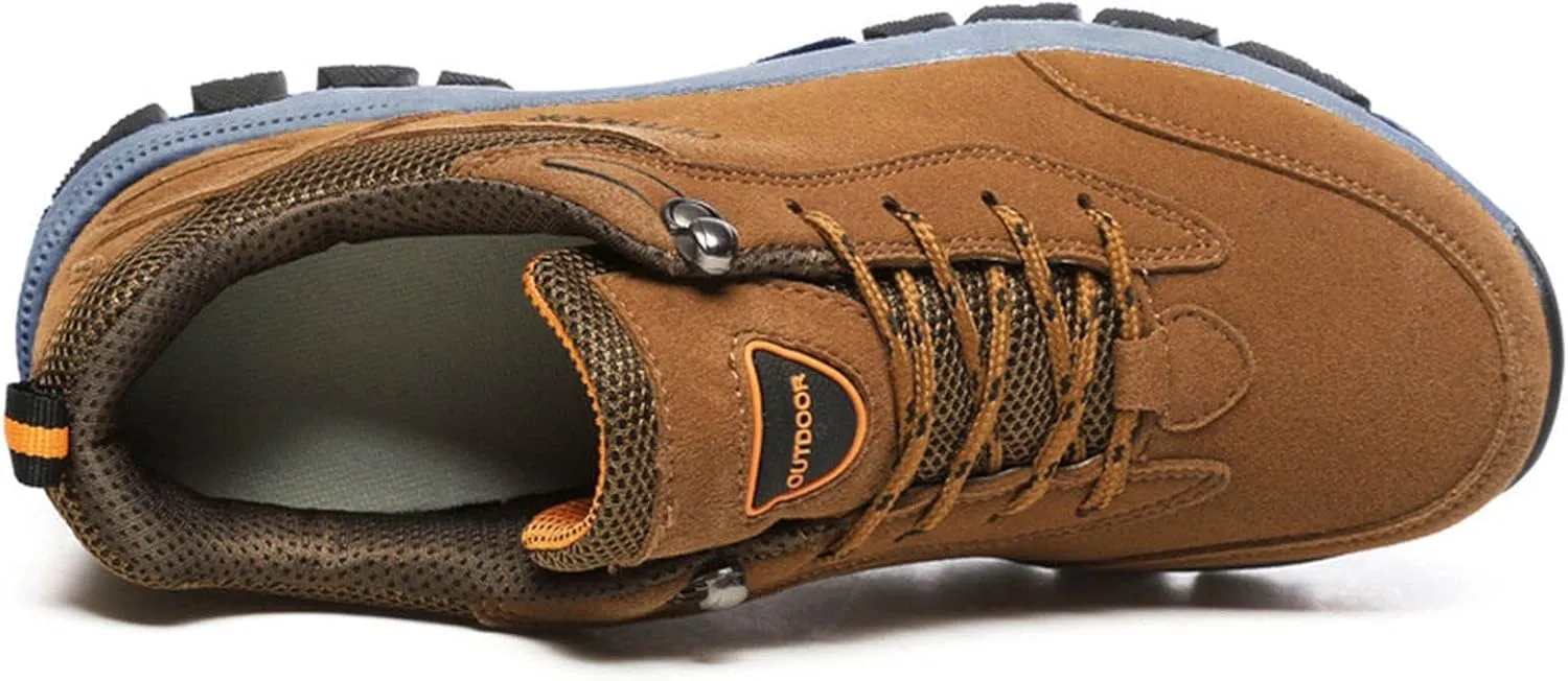 Men's Wide Hiking Shoes Slip on Loafers Trekking Trails Sneakers Waterproof Walking Shoes with Arch Support