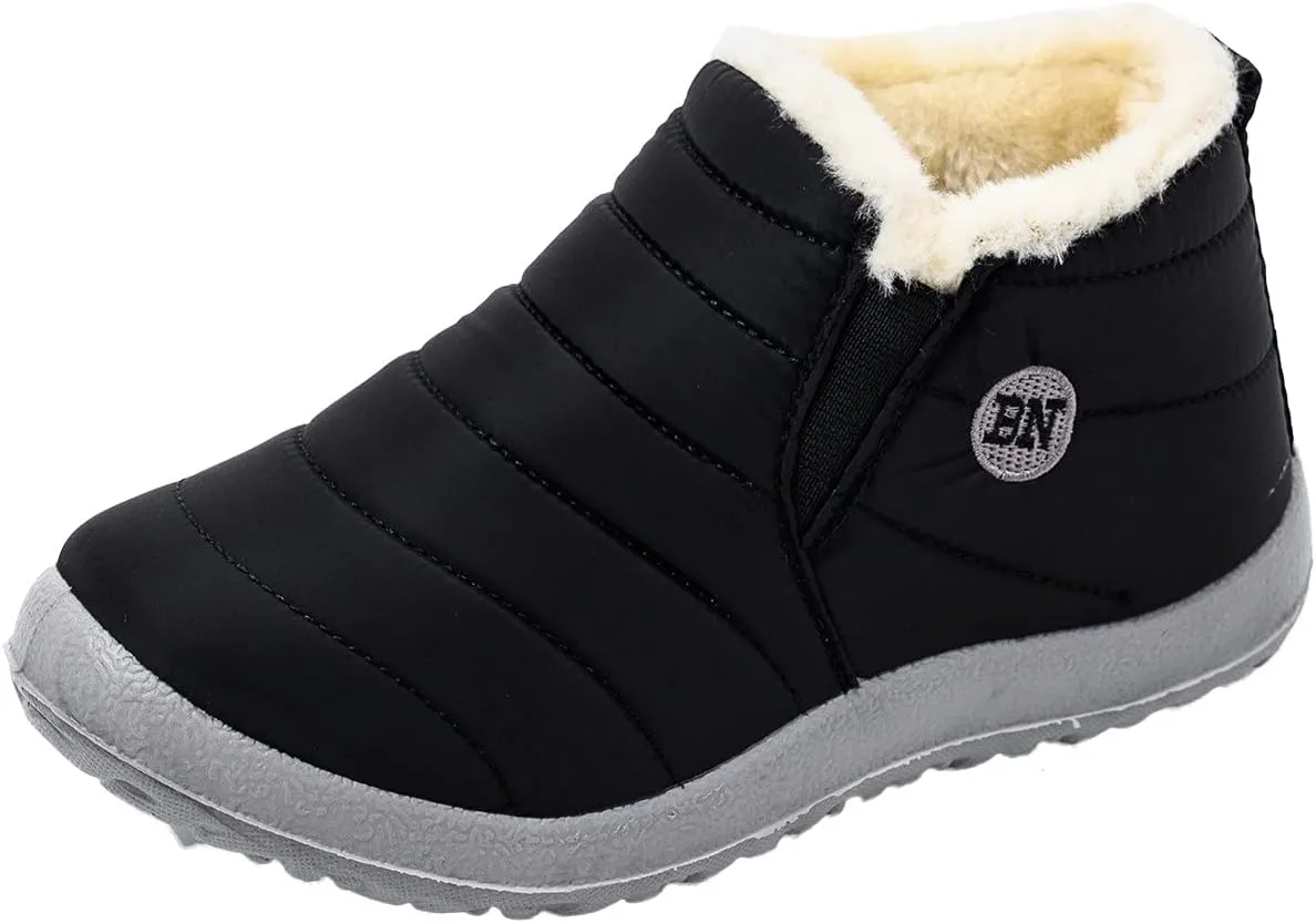 Mid Calf Winter Boots for Women Waterproof with Zipper Size 9.5 Wide Women's Winter Waterproof Fur Lined Frosty Snow Boots Snow Boots Women Winter Snow Boots Botas Para La Nieve