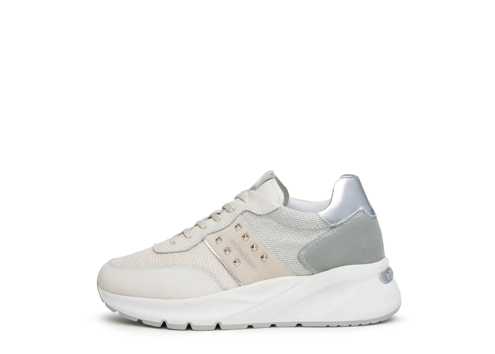 NeroGiardini White and Green Trainer|E409852D71