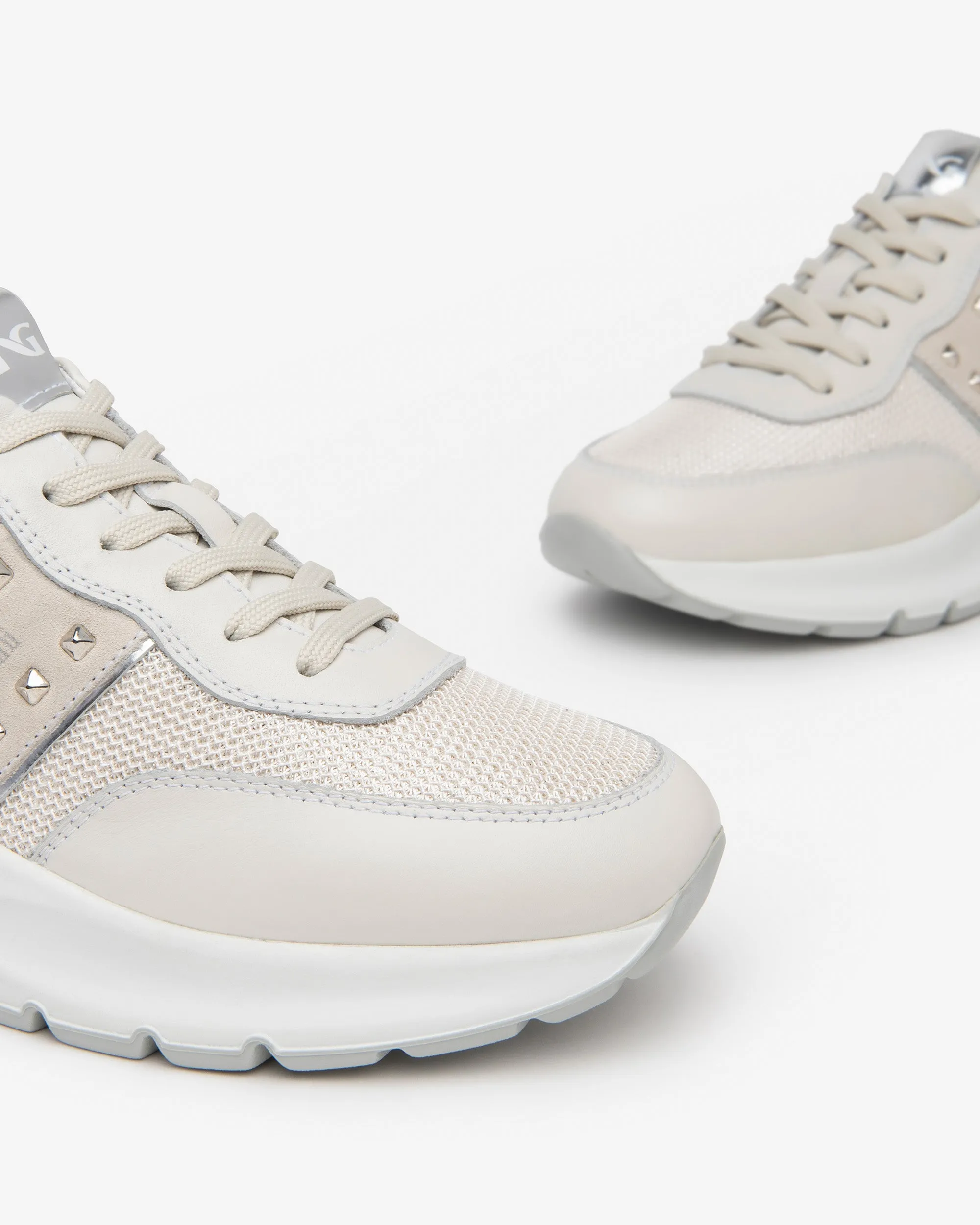 NeroGiardini White and Green Trainer|E409852D71