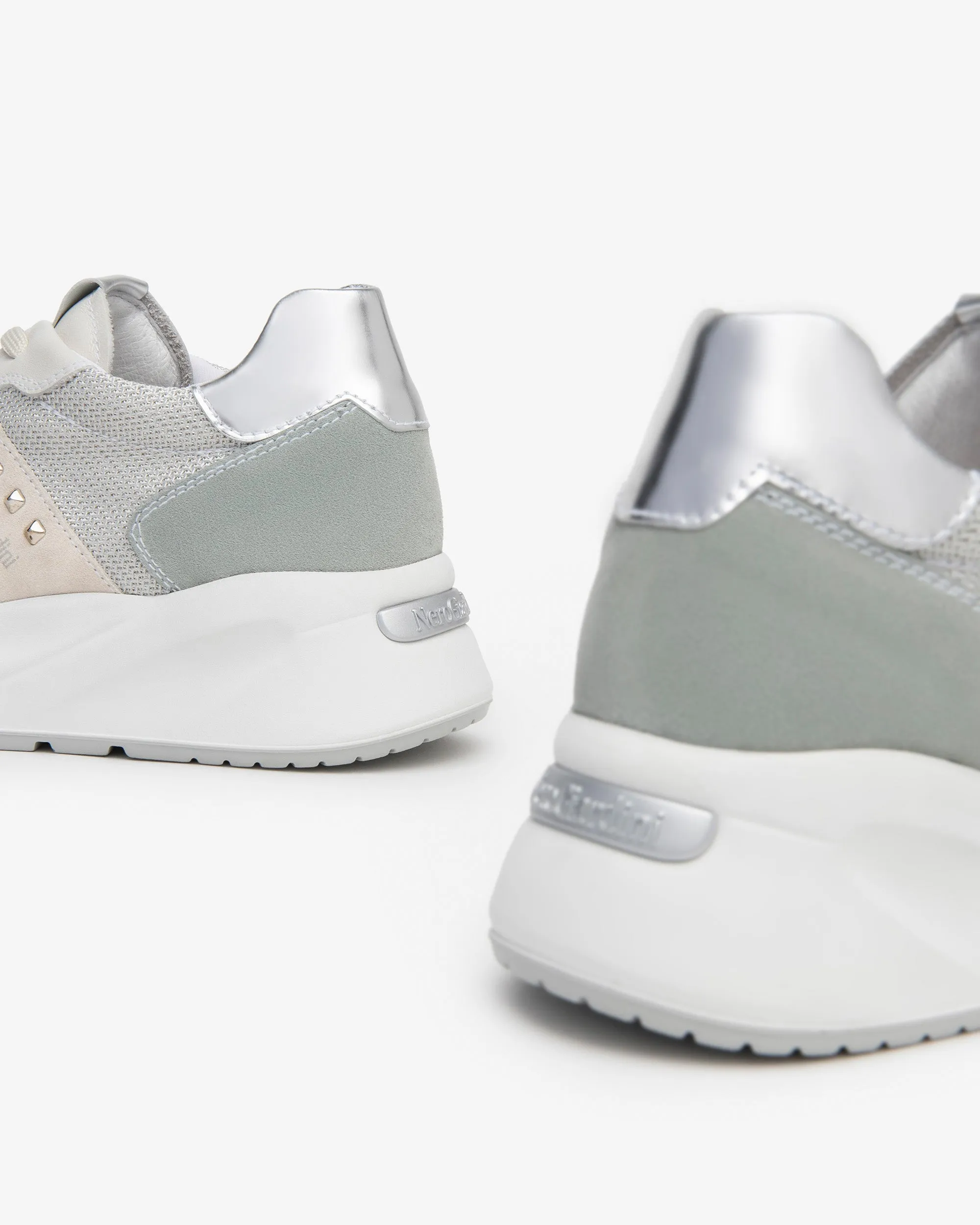 NeroGiardini White and Green Trainer|E409852D71
