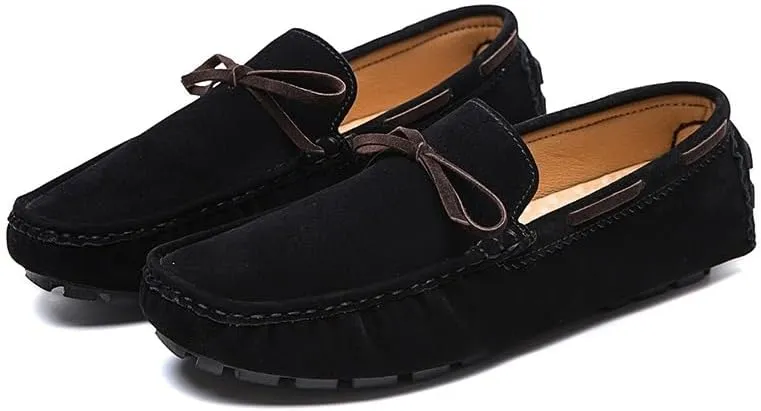 New Mens Loafers Shoe Round Toe Suede Vamp Driving Boat Shoes Lightweight Comfortable Flexible Outdoor Slip-on