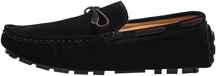 New Mens Loafers Shoe Round Toe Suede Vamp Driving Boat Shoes Lightweight Comfortable Flexible Outdoor Slip-on