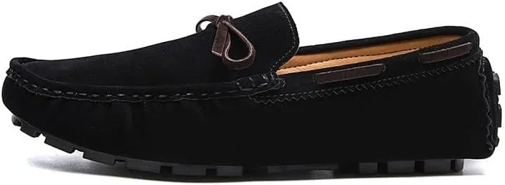 New Mens Loafers Shoe Round Toe Suede Vamp Driving Boat Shoes Lightweight Comfortable Flexible Outdoor Slip-on