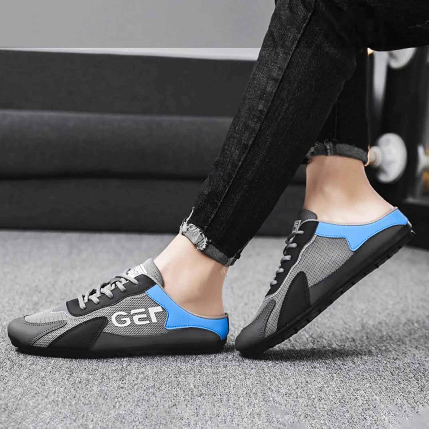 New Spring Men's Shoes All Casual Lazy Slip Ons and Half Slippers Men Dress Shoes