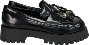 Next Black Patent Chunky Tassel Loafers UK 8 EU 41 
