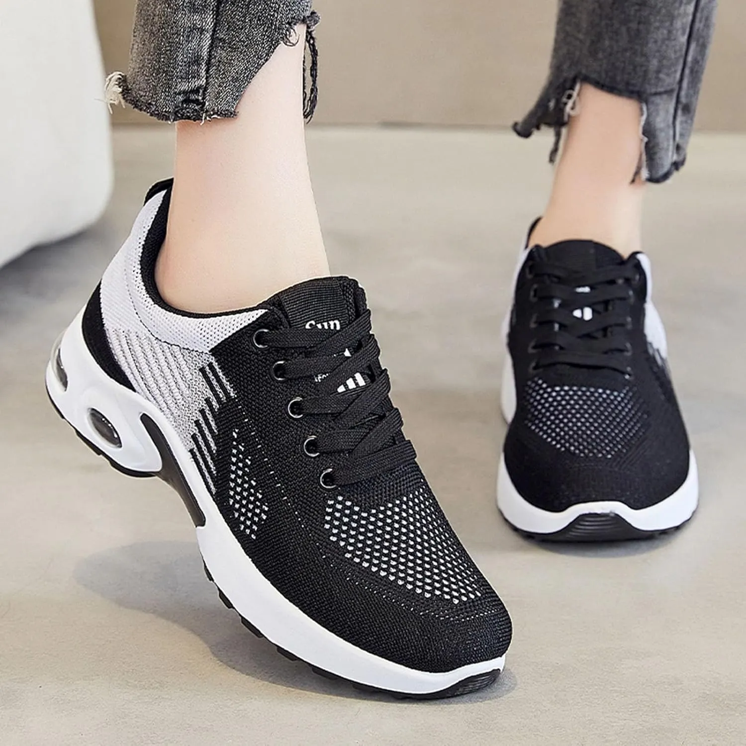 Orthopedic Shoes for Women, Comfort Wear Orthowear Sneakers Breathable Mesh Casual Footwear Walking Running Sneakers with Arch Support Soft Comfy Cushion