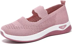 Orthopedic Shoes for Women Walking Shoes Comfortable Breathable Knit Slip On Sneakers Soft Orthopedic Slip-On Indoor Outdoor Casual Shoe Lightweight Wide Width Soft Sole Arch Support Non-Slip Shoe