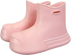 Outdoor Work Booties Women's Outdoor Thick Soled Waterproof Rain Boots Short Tube Four Season Water Shoes Outdoor Gardening Work