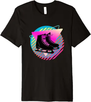 Retro Ice Skating Winter Sports Vintage Ski Skate Shoes Premium T-Shirt