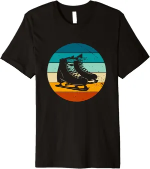 Retro Ice Skating Winter Sports Vintage Ski Skate Shoes Premium T-Shirt