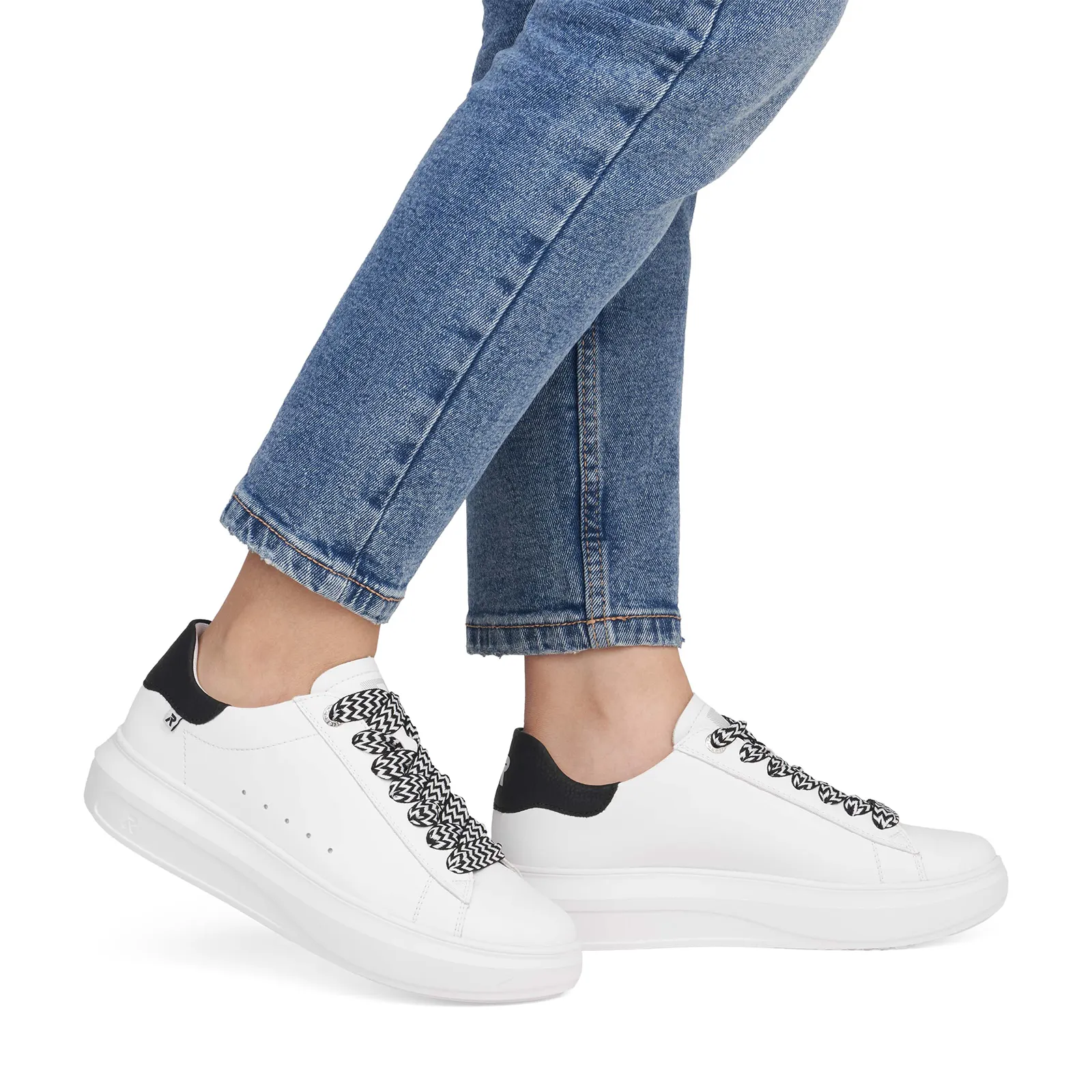 Rieker W1201 Adelia Sneaker (Women) - Weiss/Schwarz
