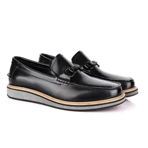 Salvatore Ferragamo Hybrid Glossy Black Leather Loafers