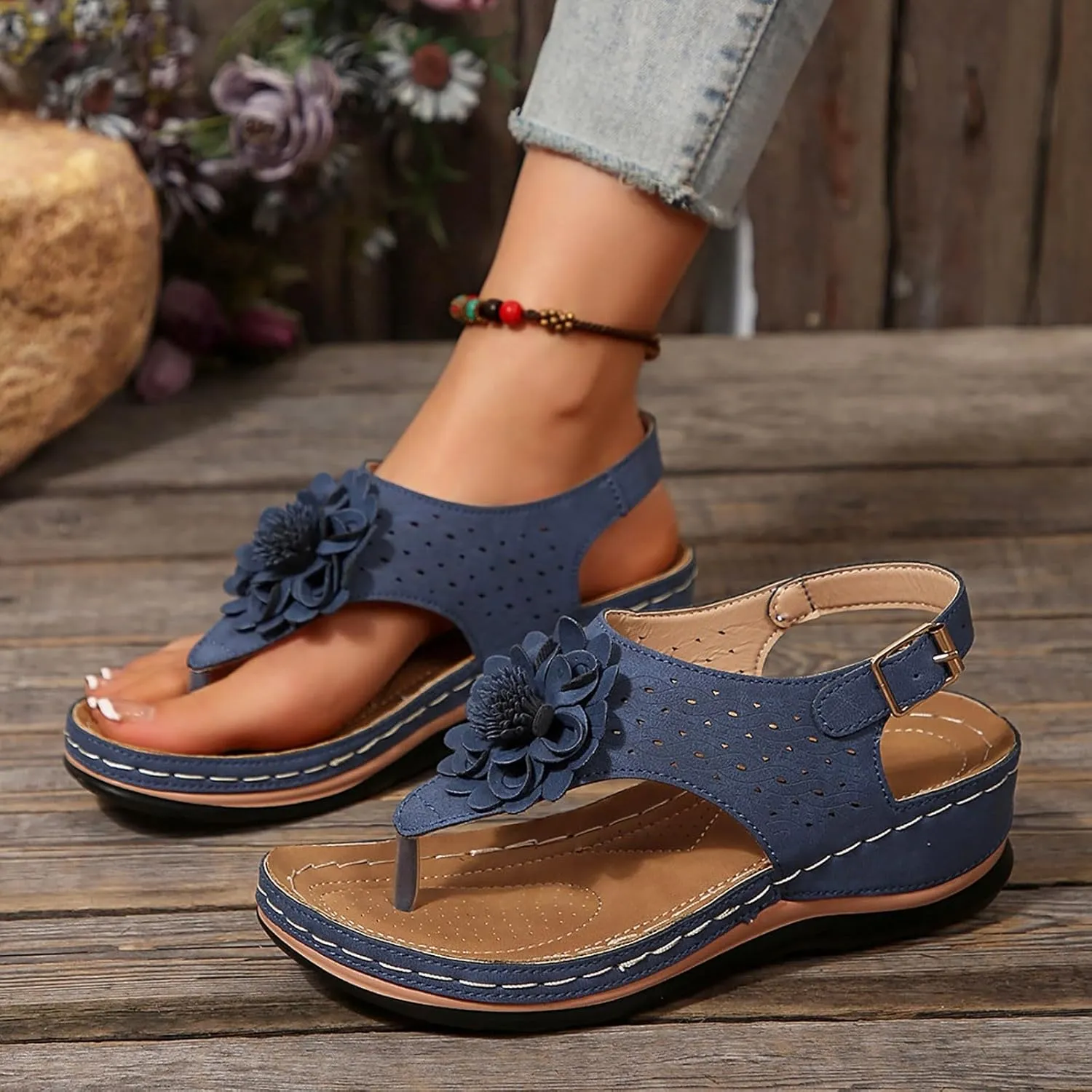 Sandalias para Mujer Elegantes, Sandals for Women Slippers for Women Summer Fashion Sandals Flat Slippers Flip Flops