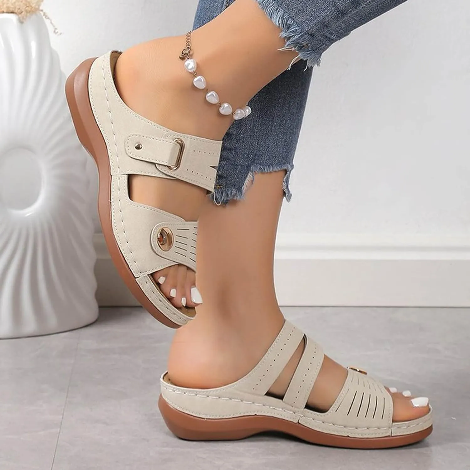 Sandals for Women Dressy Summer, Spring Sandals for Women Comfortable Slippers with Arch Support Sandal Flip Flops