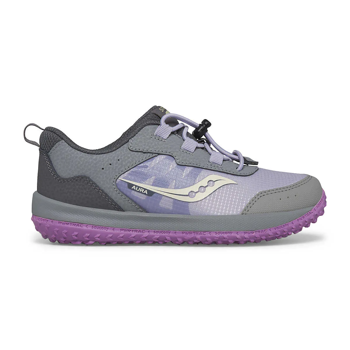 Saucony Aura KDZ | Grey/Purple Kids Sneakers