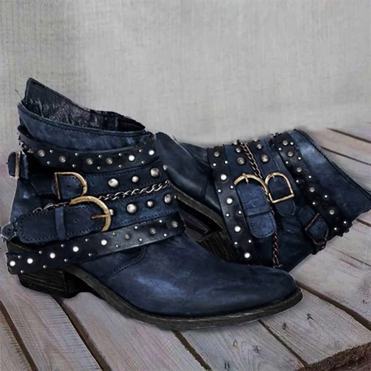 SBGMoSJ Ankle Boots Wedge for Women Leather High Heel Ankle Boots for Women Sexy Blowfish Wedge Booties for Women Short Brown Winter Boots for Women Botas Para Mujer Elegantes Bajitas