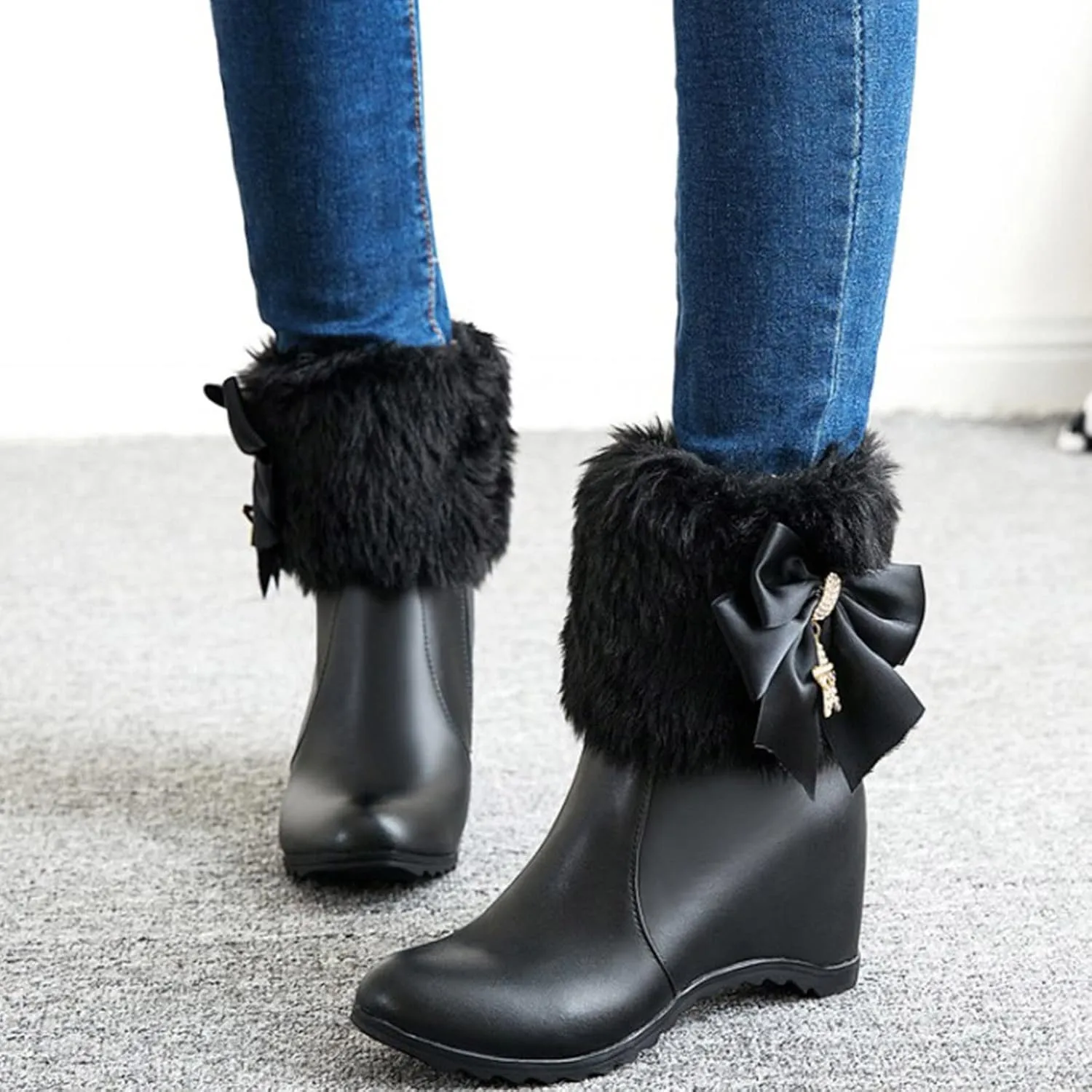 SBGMoSJ Slip on Winter Boots for Women Waterproof Snow Womens Cute Winter Ankle Boots Winter Boots for Women 2023 Womens Waterproof Snow Walking Boots Botas De Invierno Para Mujer Blancas
