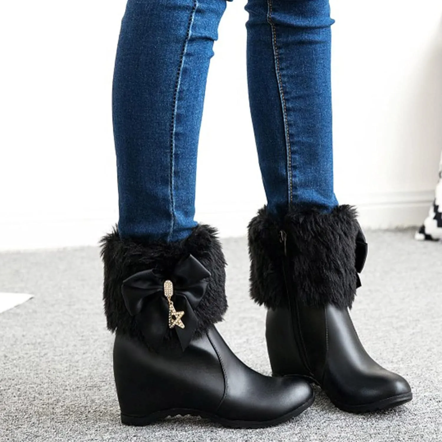 SBGMoSJ Slip on Winter Boots for Women Waterproof Snow Womens Cute Winter Ankle Boots Winter Boots for Women 2023 Womens Waterproof Snow Walking Boots Botas De Invierno Para Mujer Blancas