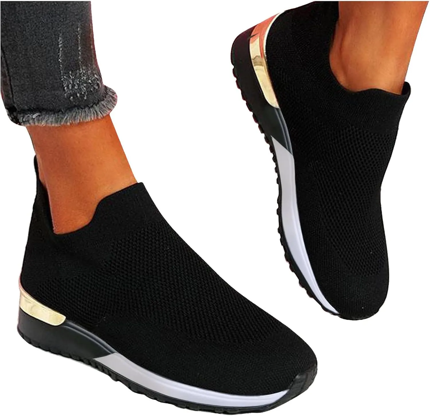 SBGMoSJ Sneakers for Women Size 8 Wide Women's Slip On Tennis Shoes Size 8 Womens White Slip On Sneakers Size 8 Platform Sneakers for Women Fashion Tan Zapatos para Mujer CModos Con Plataforma