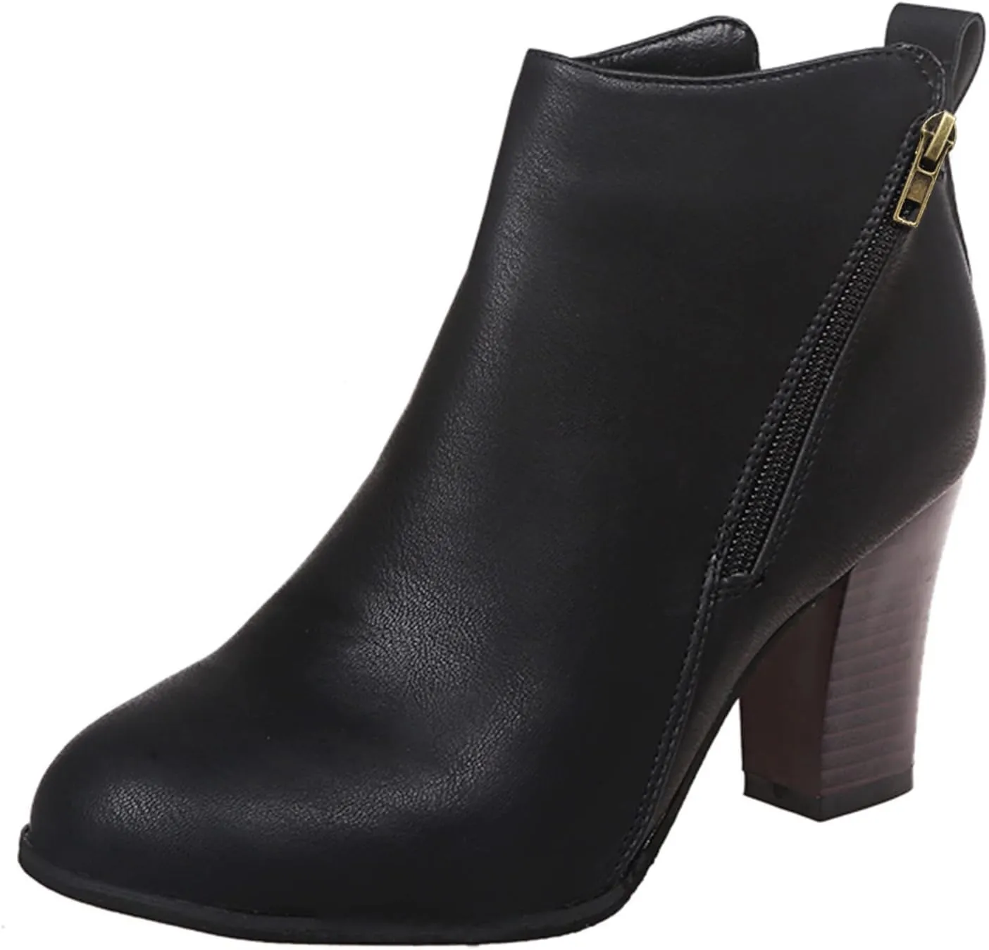 SBGMoSJ Womens Ankle Boots White Ankle Cowgirl Boots for Women Womens Leather Ankle Boots Heel Brown Leather Wedge Booties for Women Ankle Boot Women Comfort