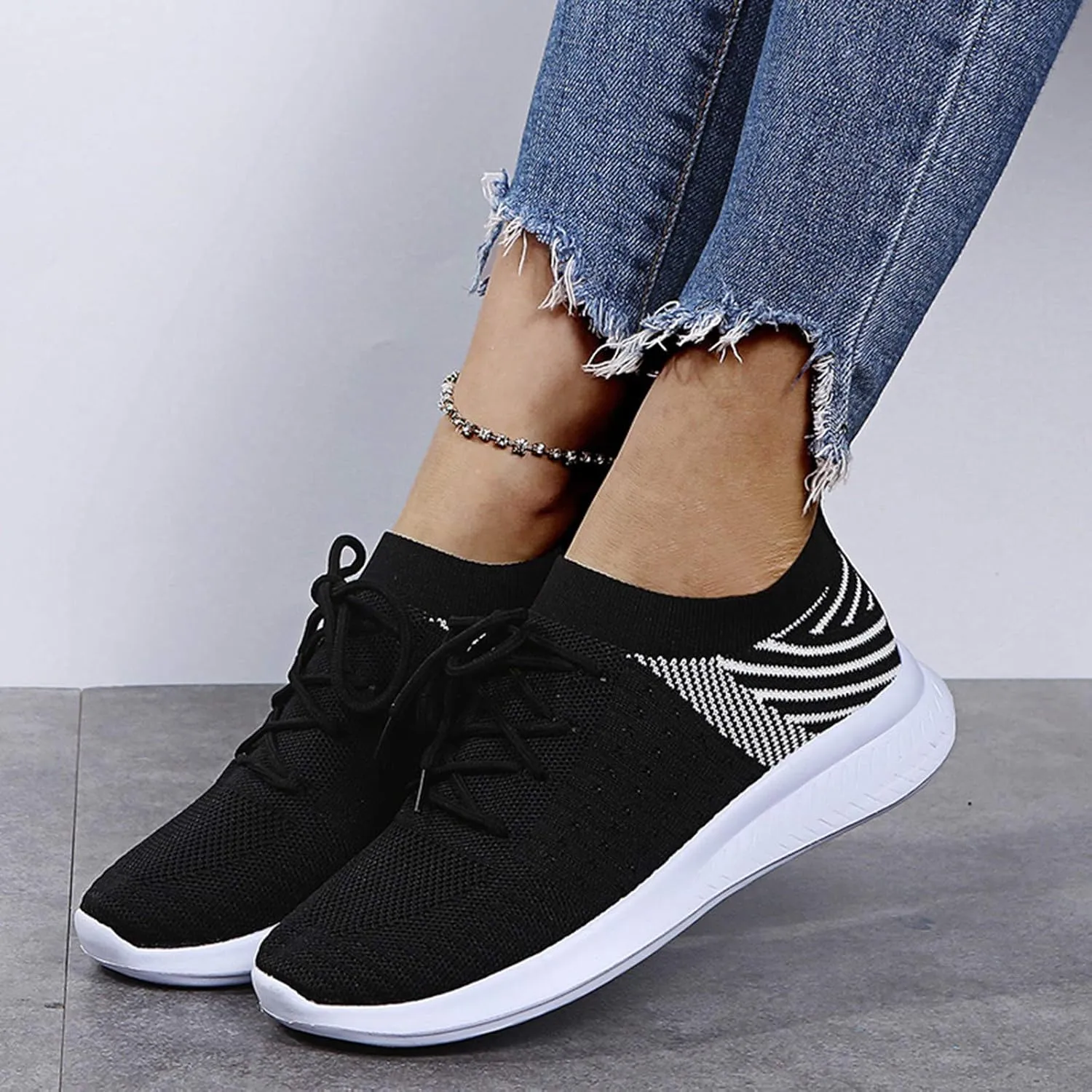 SBGMoSJ Womens Wide Casual Shoes Zapatos para Mujer CModos Tenis Womens White Leather Slip On Sneakers Womens Shoes Sneakers Wide Toe Box Comfy Open Toe Flats Shoes Women Dressy Cute