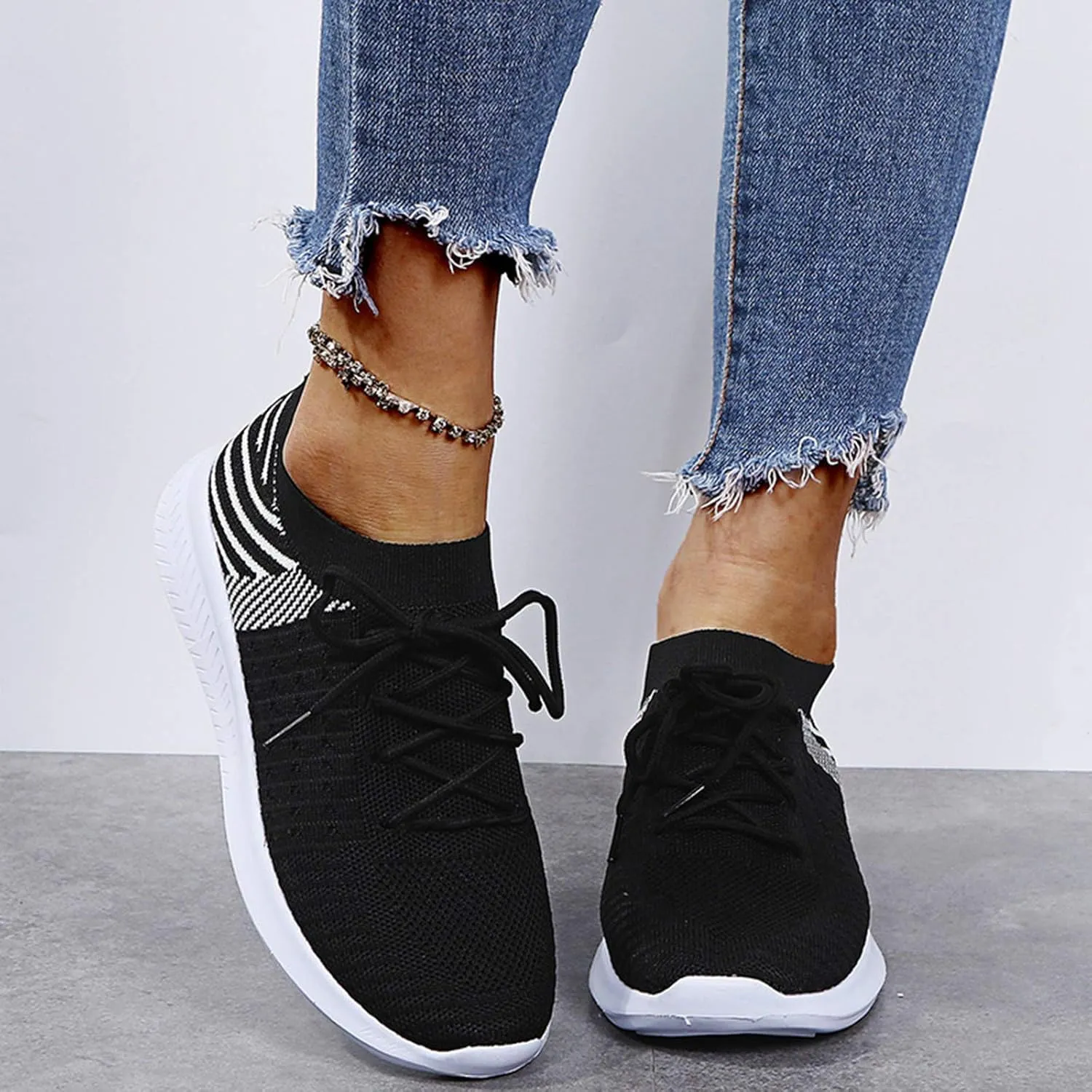 SBGMoSJ Womens Wide Casual Shoes Zapatos para Mujer CModos Tenis Womens White Leather Slip On Sneakers Womens Shoes Sneakers Wide Toe Box Comfy Open Toe Flats Shoes Women Dressy Cute