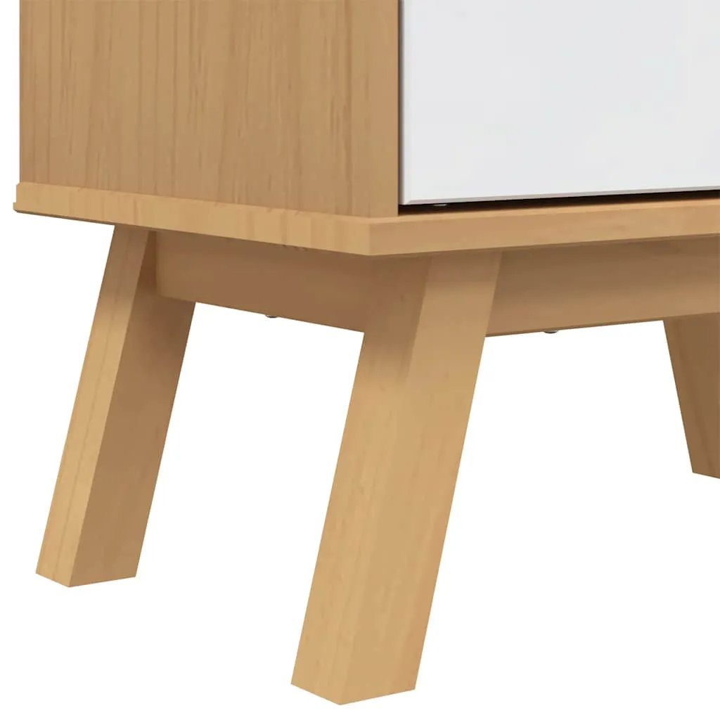 Shoe Cabinet OLDEN White and Brown 55x35x120cm Solid Wood Pine