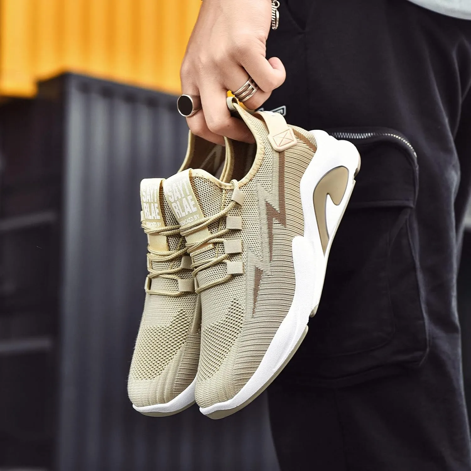 Shoes Men White Shoes Men Men's Hands Free Slip On Sneaker Mens Casual Sneakers Slip on Walking Blade Tennis Black Weight Lifting
