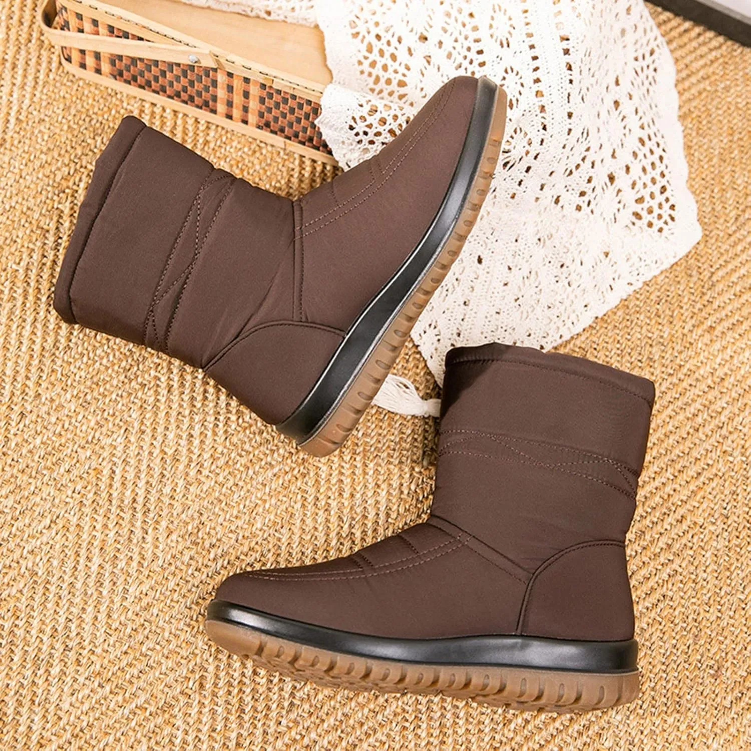 Short Winter Boots for Women Cute Womens Fashionable Winter Boots Snow Boots Woman Cute Winter Women Boots Ankle Womens Winter Ankle Boots Wide