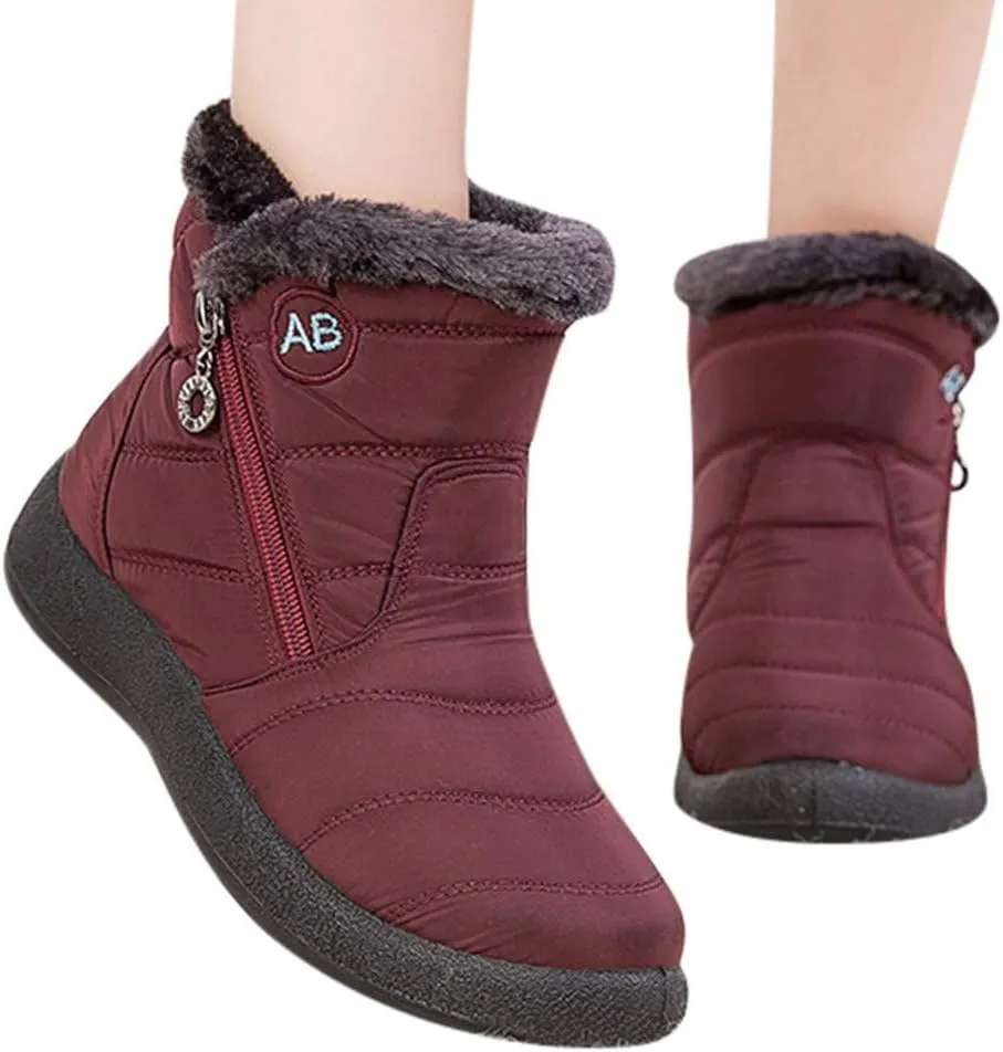 Short Winter Boots for Women Puffer Snow Boots for Women Size 9 Winter Boots Women Size 8 Womens Ankle Boots Low Heel Waterproof Winter Boot for Women Lightweight