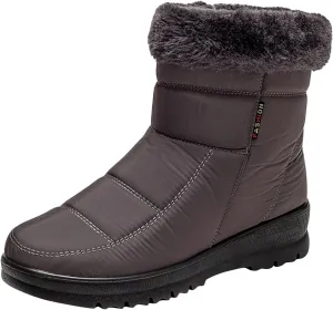Slip on Winter Boots for Women Cute Womens Winter Boots Size 12 Wide Width Women Winter Boots Waterproof Cold Weather Women's Black Winter Boots with Wedge Heel Botas Impermeables Para Invierno Mujer