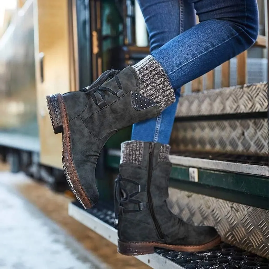 Slip on Winter Boots for Women Tall Womens Tall Waterproof Rubber Boots R Warm for Snow Women's Leather Winter Boots White Snow Boots Waterproof Calf Botas De Invierno Para Mujeres Bajitas