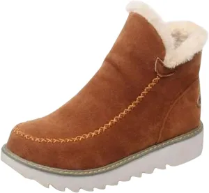 Slip on Winter Boots for Women Waterproof Womens Snow Boots Waterproof Insulated Cute Dark Brown Winter Boots for Women Waterproof Winter Boots Womens Wide Width Snow Shoes for Women Wide Width