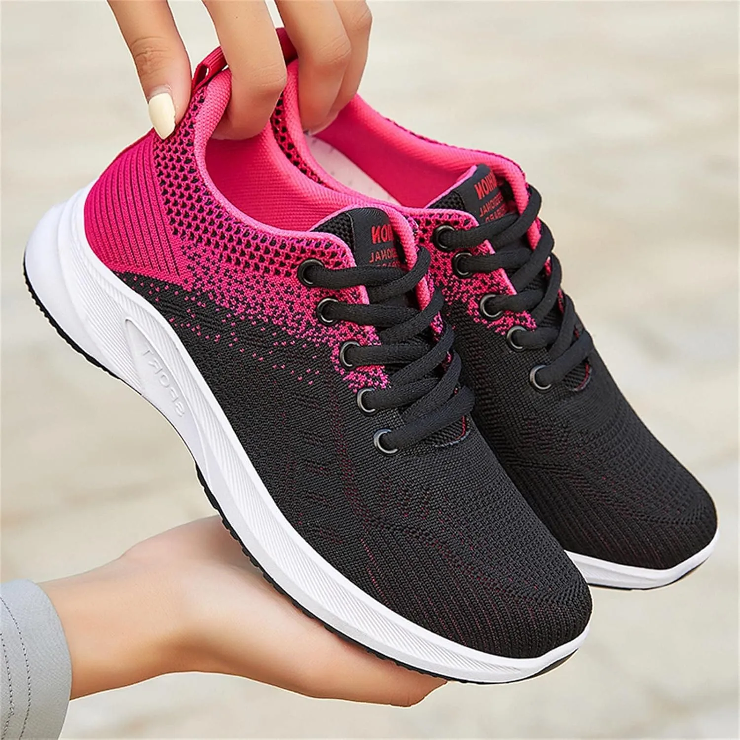 Sneakers for Women Running Shoes Fashion Walking Lace Up Walking Shoes Women Mesh Breathable Business Casual Shoes Platform Sneakers Brown Tennis Shoe Cross Trainer Shoe