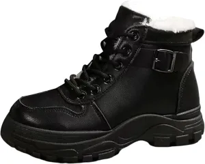 Snow Ankle Boots For Men Fu Lined Non-Slip Hiking Boots Women aterproof Winter Walking Shoes For Men