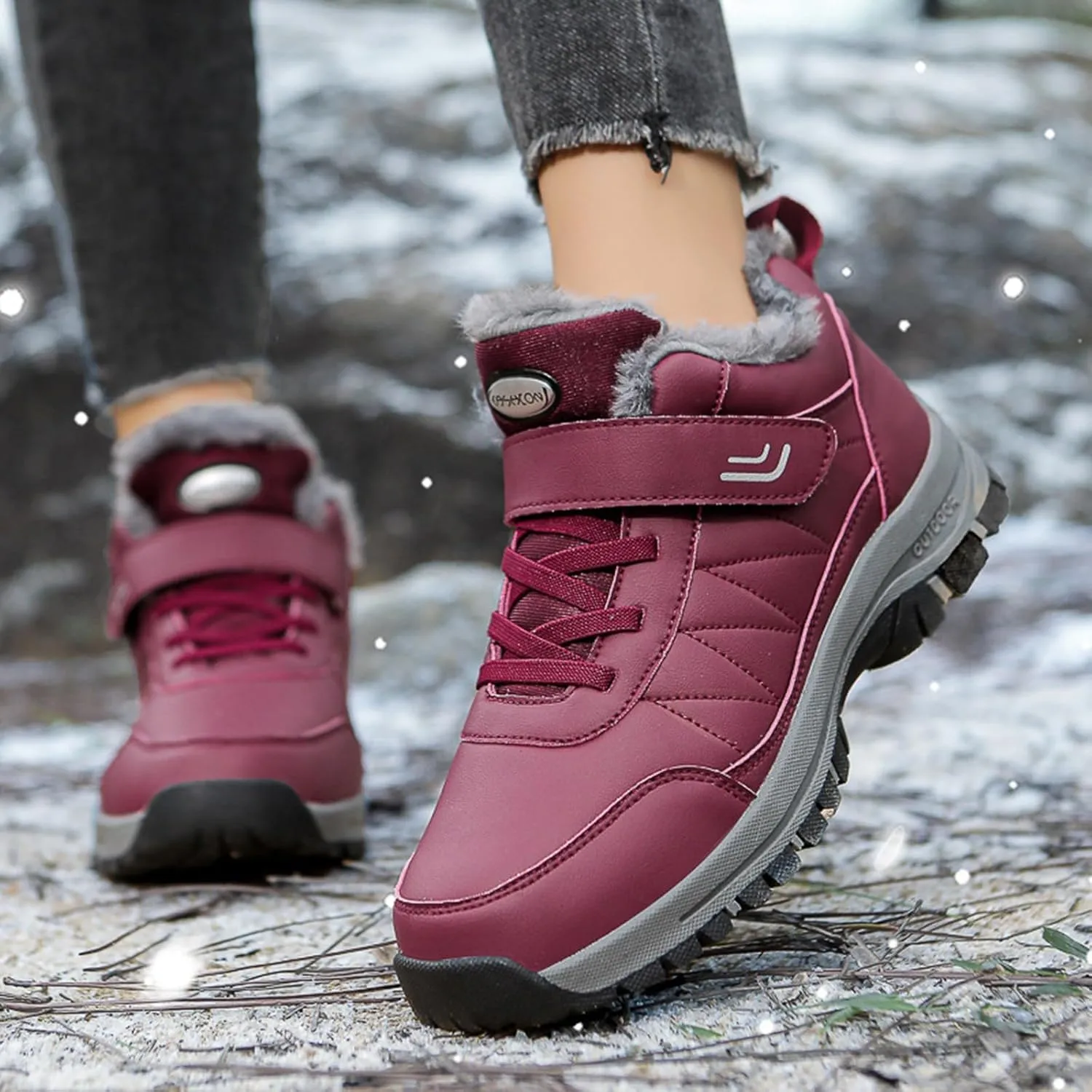 Snow Ankle Boots for Women Plush Lined Casual Shoes Anti Slip Boots For Women Snow Boots Waterproof Winter Boots