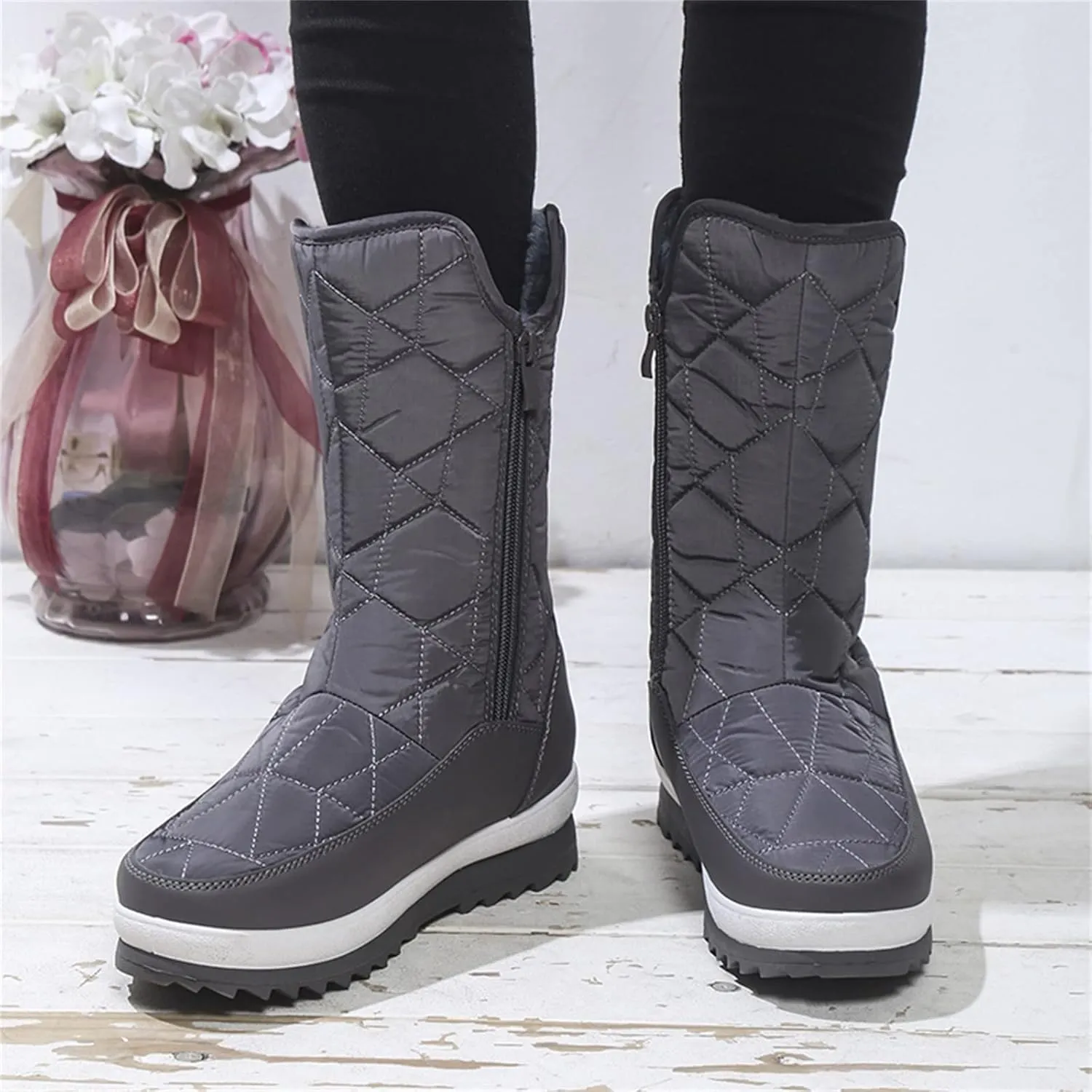 Snow Boot for Women Size 6 Womens Snow Boot 8.5 Wide Women's Snow Boots Ankle Womens Waterproof Insulated Boots Womens Low Hiking Boots Waterproof Lightweight
