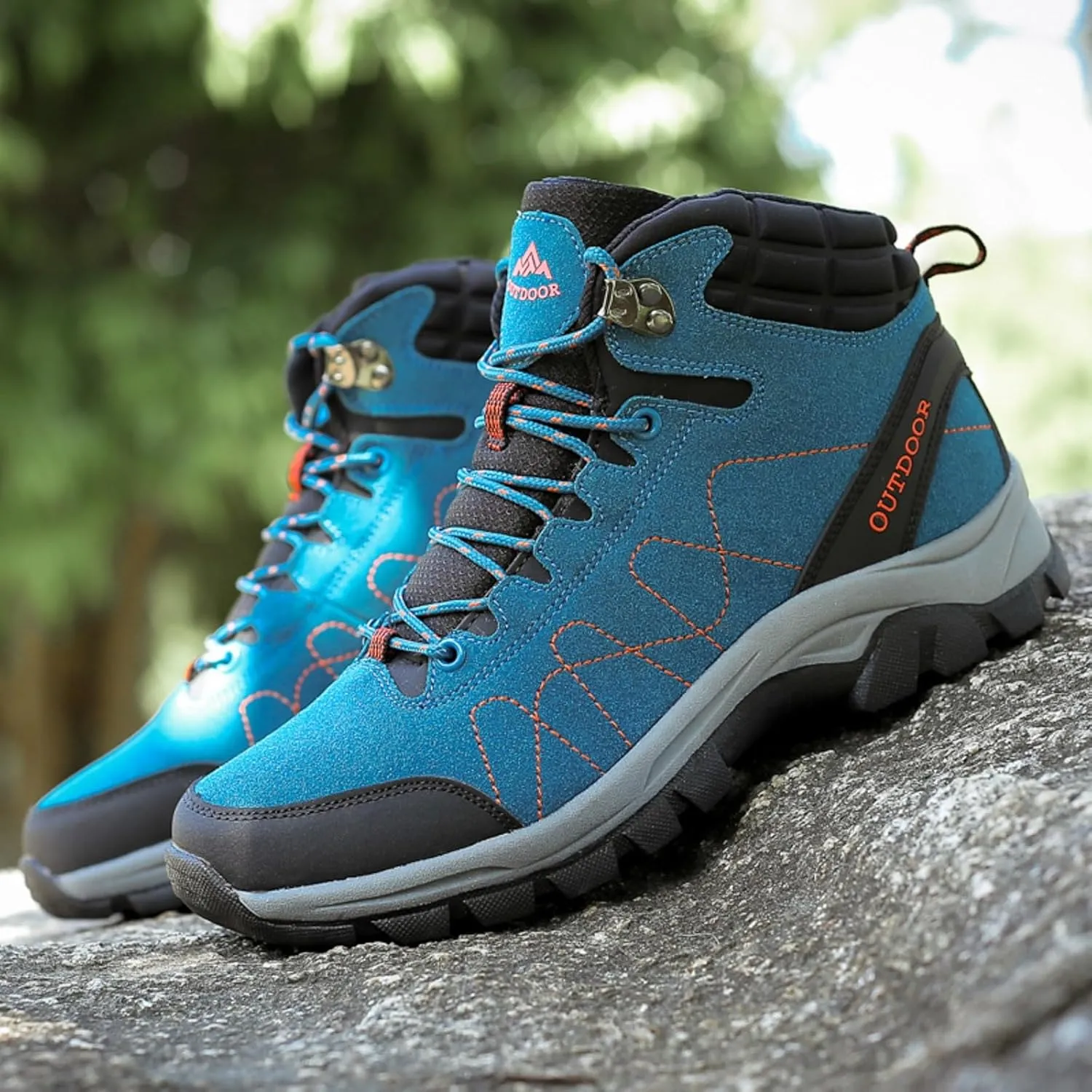 Snow Boots for Men Warm Faux Furry Lined Footwear Waterproof Outdoor Comfort Winter Boots Slip on Ankle Booties Non-slip Hiking Walking Boots